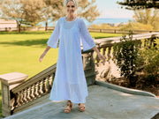 Salina Kaftan in white embroidery