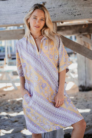 Oversized Beach Shirt Dress - Lemon