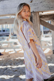 Oversized Beach Shirt Dress - Lemon