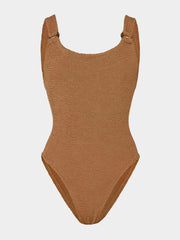HUNZA G Domino Swim in Metallic Cocoa