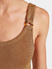 HUNZA G Domino Swim in Metallic Cocoa