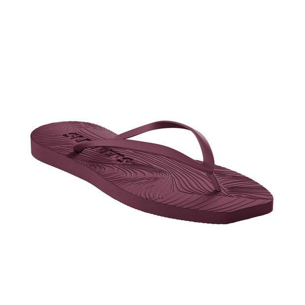 SLEEPERS Premium Grade Tapered Rubber Flip flops in Burgundy