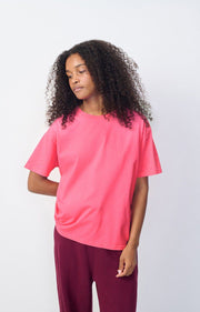 American Vintage FIZVALLEY T Shirt in Fluorescent Pink Acid