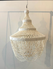 Shell Chandelier White twine and white shell tier