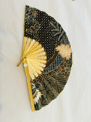 Batik Fabric Hand held fan 22 cm