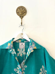 Oversized Beach Shirt Dress - Aqua Batik