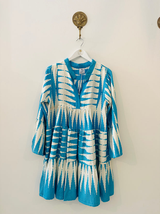 Marrakech Dress in Blue/White