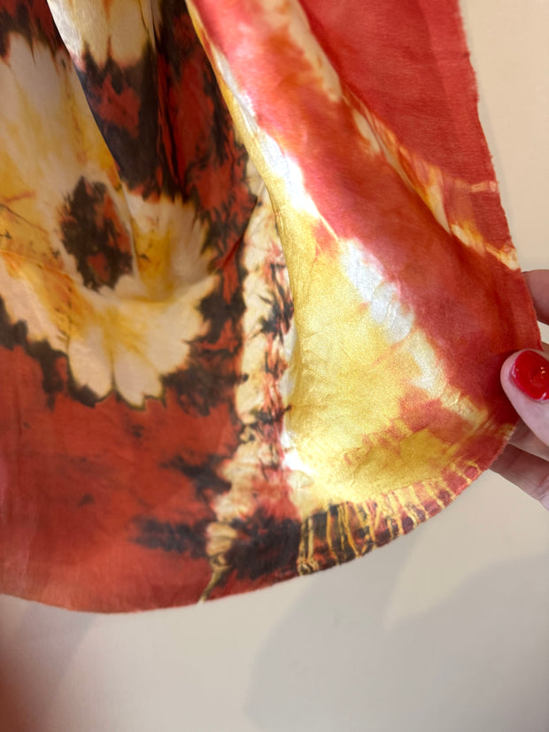 Tie Dye Silk Sarong in Sunset