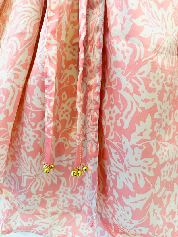 Belize Silk Mini Shirt Dress in Pink