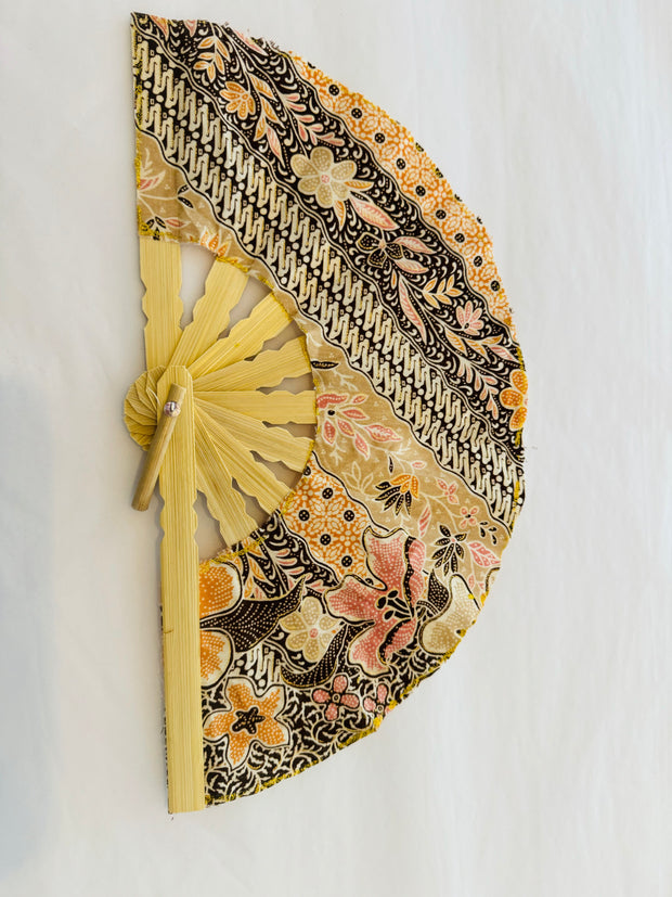 Batik Fabric Hand held fan 19cm