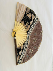 Batik Fabric Hand held fan 28cm