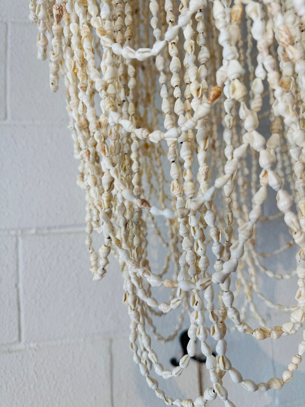 Shell Chandelier Drape  White Twine