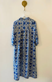 Belize Silk Shirt Dress in Blue .