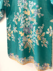 Oversized Beach Shirt Dress - Aqua Batik