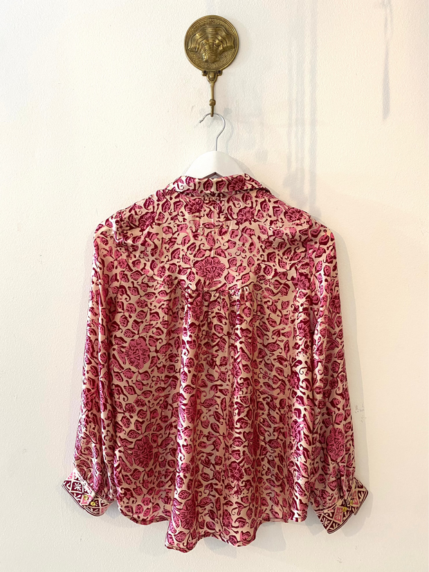 Marseille Silk Blouse in Pink