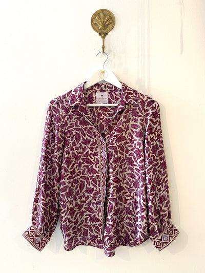 Marseille Silk Blouse in Plum