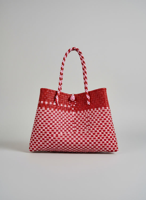 Beach Tote in Red & White