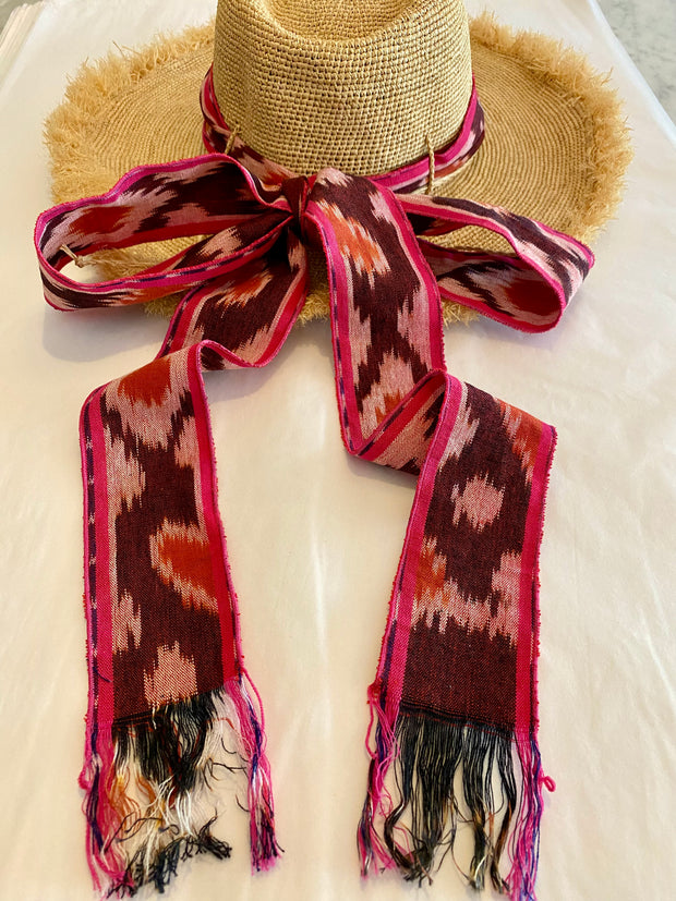 Ikat in strawberry tie