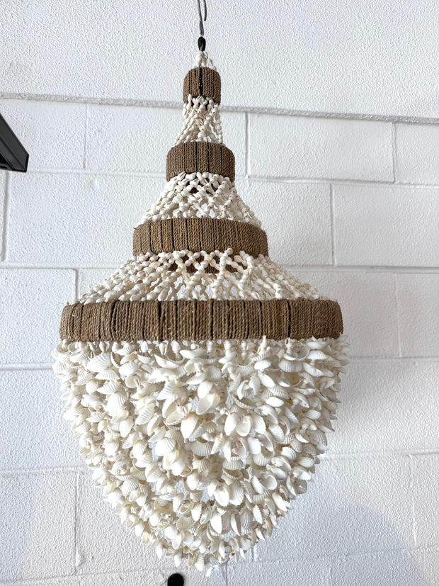 Shell Chandelier Small Twine and white shell