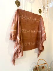 Ikat Beach Towel Sarong Rote in Dusty Pink