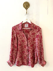 Marseille Silk Blouse in Raspberry