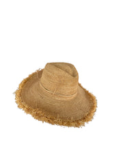 Iridescent Sea Fringed raffia Hat