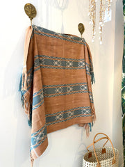 Ikat Beach Towel Sarong Rote in Terracotta & Teal