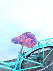 Bicycle Seat Cover in mauve batik