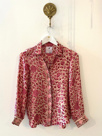 Marseille Silk Blouse in Pink