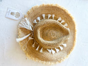 Iridescent Sea Hat Charm  in White Tassel