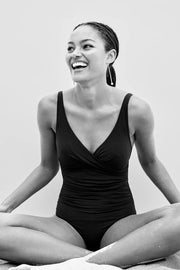 Sea Level Cross Front Multifit One Piece in Black