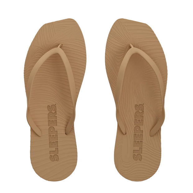 SLEEPERS Premium Grade Tapered Rubber Flip flops in Sand