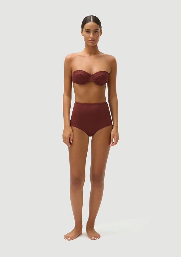 FELLA  Rodney Bikini Top in Fudge Iridescent Sea Fremantle Perth