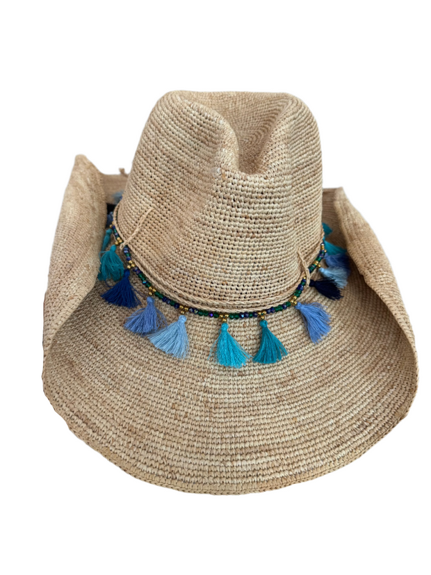 Iridescent Sea Raffia Hat Plain