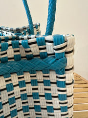 Blue & White Basket Tote