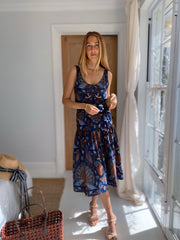 The Areti Midi Dress in Bluebird