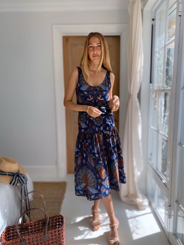 The Areti Midi Dress in Bluebird