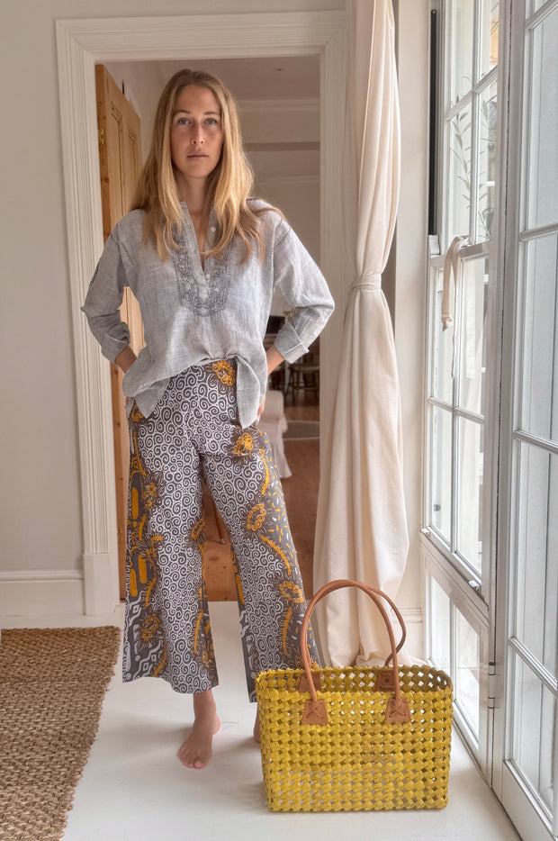 Batik Palazzo Pant in Golden Storm