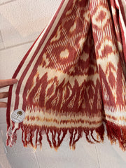 Ikat Beach Towel Sarong in Cinnamon