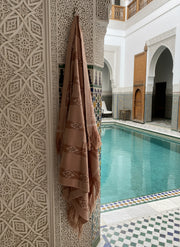 Ikat Beach Towel Sarong Rote in Fawn