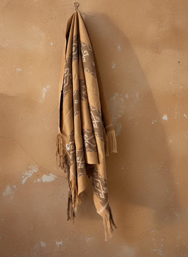 Ikat Beach Towel Sarong Rote in Mustard