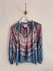 Havana Peasant Silk Blouse in Sunrise