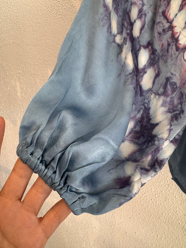 Havana Peasant Silk Blouse in Sunrise