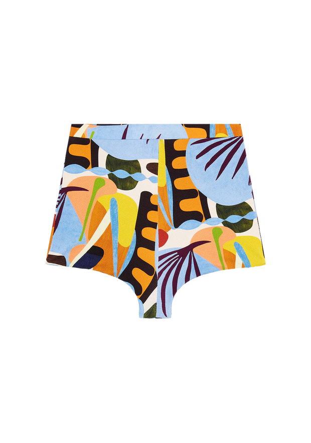 FELLA Classic high waist swim shorts Low cut, full coverage but slightly cheeky Suitable all shapes and sizes Fully lined Featuring our Pique fabrication, a fine circular texture with a soft buttery feel Iridescent Sea Fremantle