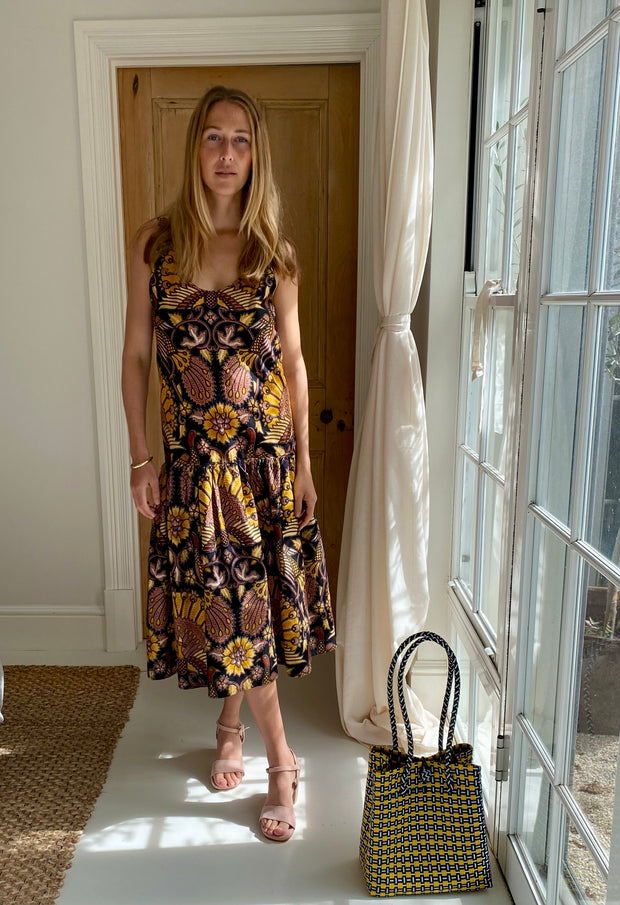 The Areti Midi Dress in Blackbird