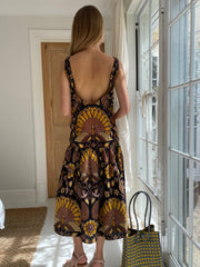 The Areti Midi Dress in Blackbird