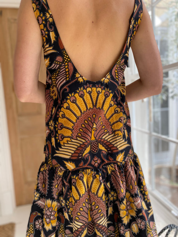 The Areti Midi Dress in Blackbird