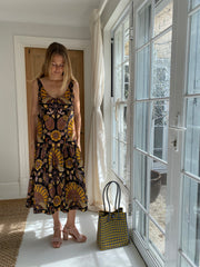 The Areti Midi Dress in Blackbird