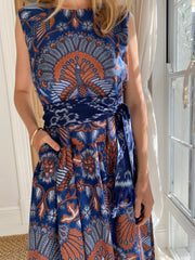 Ikat in blue tie