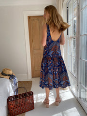 The Areti Midi Dress in Bluebird
